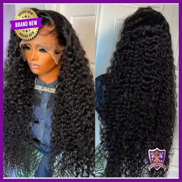 13x6 HD Lace Front Human Hair Wig Deep Wave 180% Density Glueless
